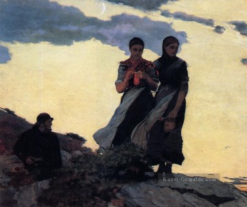  SAILOR Kunst - Früher Abend aka Sailors Nimm Warnung Realismus Maler Winslow Homer